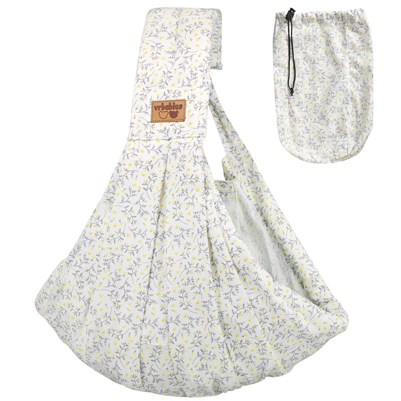 vrbabies Baby Sling Carrier Newborn  Adjustable Easy Wearing Baby Nursing Warp Sling  New Mom Dad Soft Cotton Baby Front Holder Carrier for Infant Toddler Life Travel Essential Gifts (Yellow Flower) - Image 1